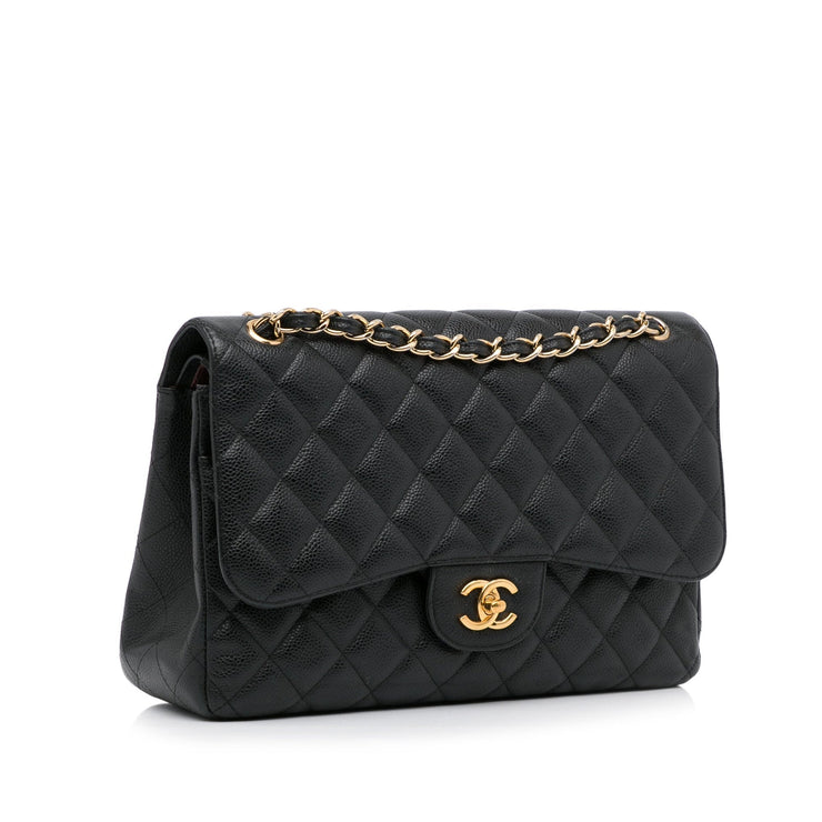 Chanel Classic Double Flap Jumbo Black Caviar Gold