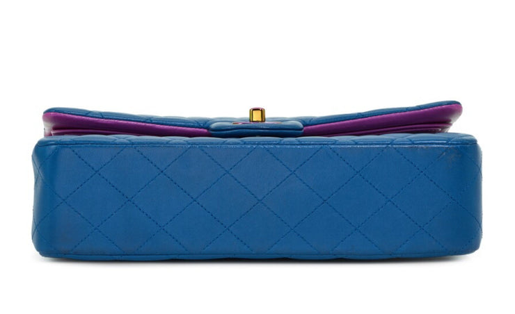 Chanel
Blue Quilted Lambskin Medium Classic Double Flap Rainbow Ruthenium Hardware, 2021