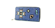 Portafogli Louis Vuitton Zippy in pelle Epi blu con motivo