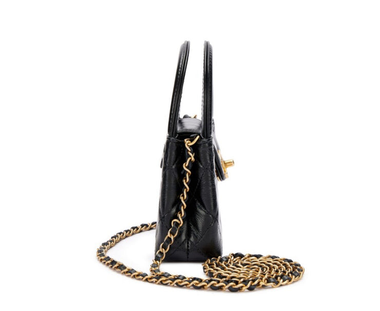 Chanel
Black Quilted Aged Calfskin Mini Nano Kelly Bag Brushed Gold Hardware, 2024