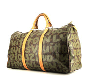 Borsa da viaggio Louis Vuitton Keepall Editions Limitées in tela monogram marrone