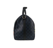 Borsa da viaggio Louis Vuitton Keepall 45 in tela a scacchi blu