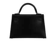 Borsa Hermès Kelly 20 cm in pelle box nera
