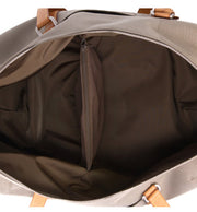 Borsa da viaggio Louis Vuitton Attaquant in tela beige e pelle naturale