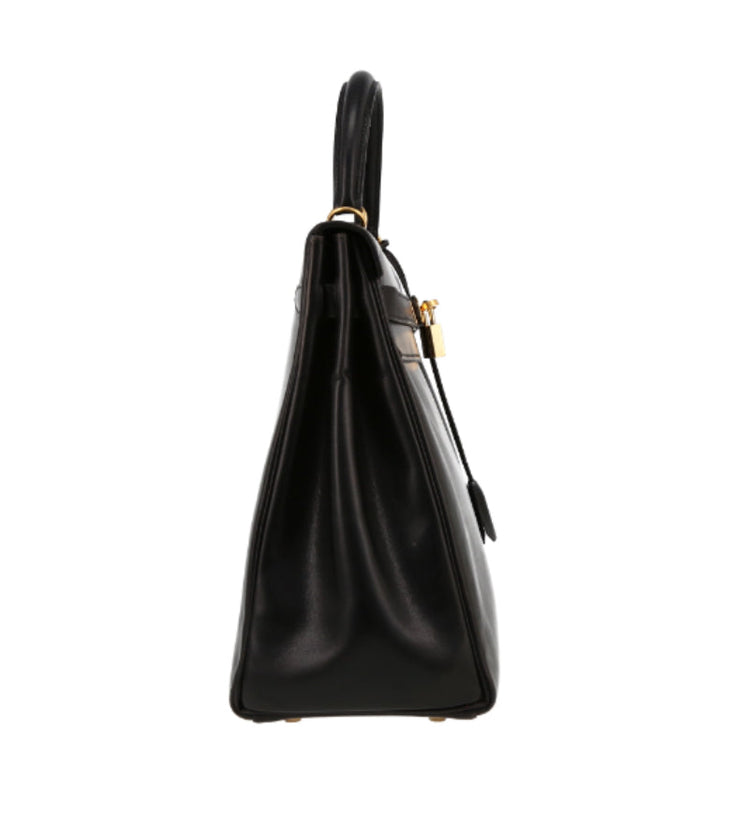 Borsa Hermès Kelly 35 cm in pelle box nera