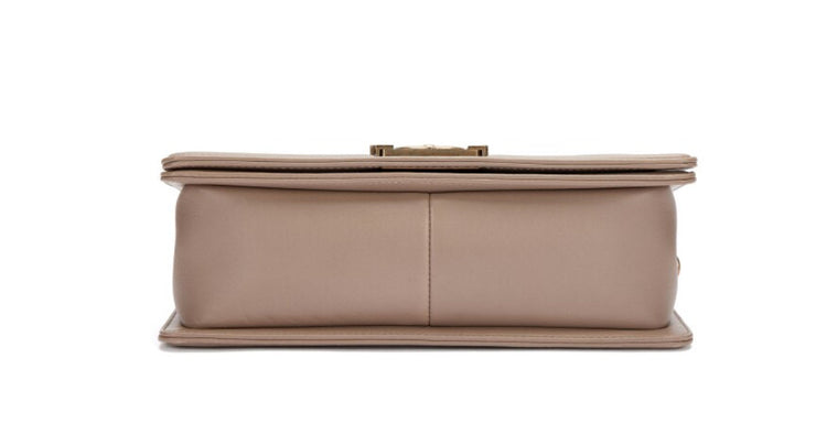 Chanel
White and Grey Python and Calfskin Medium Boy Bag Aged Gold Hardware, 2015-16