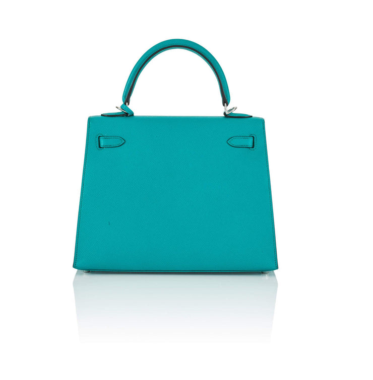 Bleu Paon Sellier Kelly 25 cm