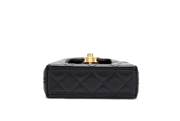 Chanel
Black Quilted Aged Calfskin Mini Nano Kelly Bag Brushed Gold Hardware, 2024