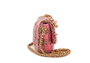 Chanel
Pink and Beige Quilted Wool Tweed Small Elegant Chain Flap Gold Hardware, 2022
