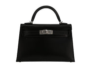 Borsa Hermès Kelly 20 cm in pelle box nera