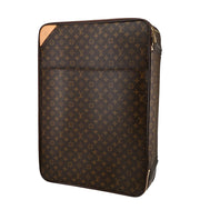 Valigia flessibile Louis Vuitton Pegase in tela monogram e pelle naturale