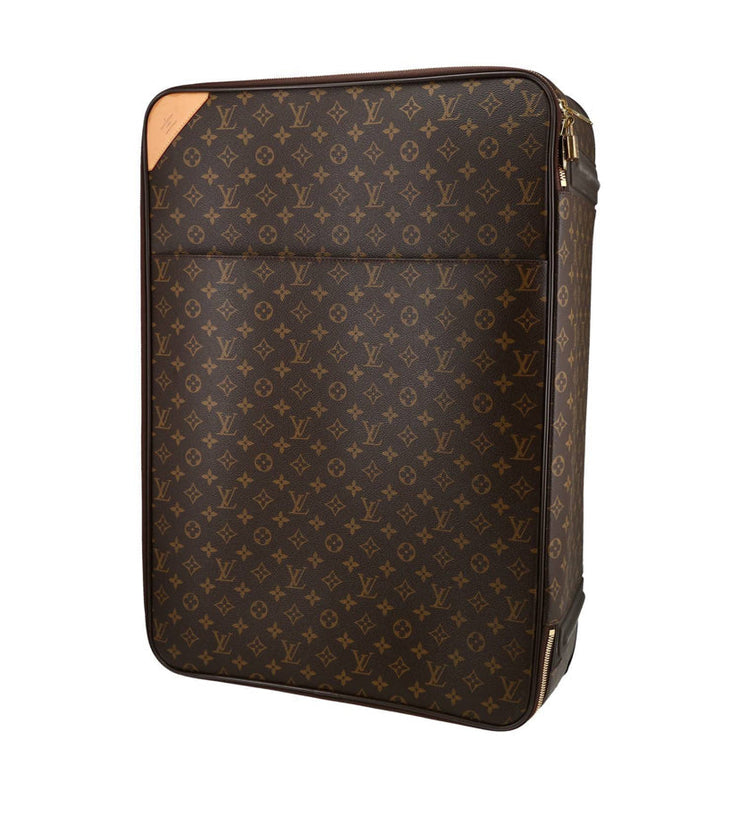 Valigia flessibile Louis Vuitton Pegase in tela monogram e pelle naturale