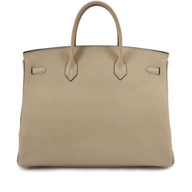 Hermès
Gris Tourterelle Togo Birkin 40 Palladium Hardware, 2006
