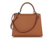 Hermès
Gold Epsom and Jaune Ambre Verso Kelly Sellier 25 Palladium Hardware, 2021