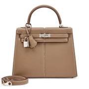Hermès
Etoupe Swift Padded Kelly 25 Palladium Hardware, 2022