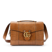 Gucci
Brown Alligator Large GG Marmont Briefcase Gold Hardware