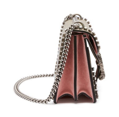 Gucci
Pink Dionysus Shoulder Bag in GG Supreme Coated Canvas with Gunmetal Hardware, 2015