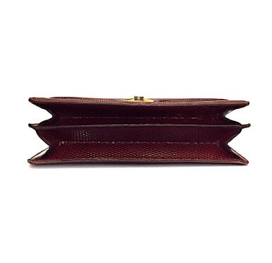 GUCCI | BURGUNDY VINTAGE BAG IN LIZARD, c.1960s