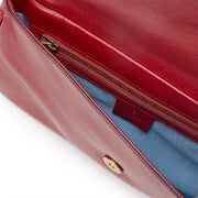 Gucci
Black and Red Leather and Strass Thiara Double Shoulder Bag Gold Hardware