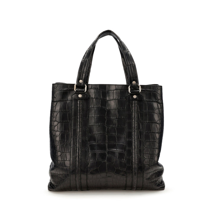Gucci
Black Crocodile Tote Bag Silver Hardware