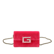 Gucci
Fuchsia Velvet Small Broadway Shoulder Bag Rope and Crystal Hardware