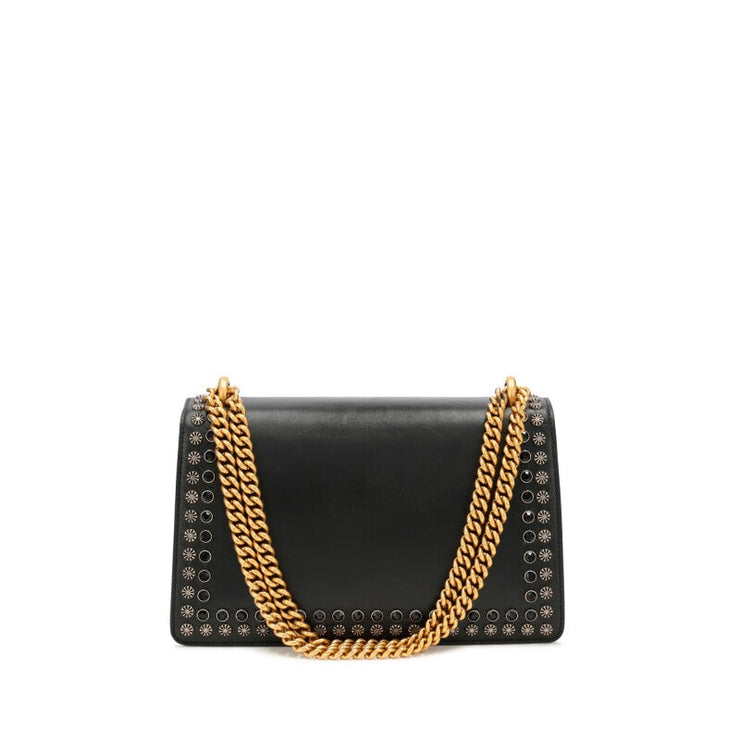 Gucci
Black Leather and Strass Studded Small Dionysus Bag Gold and Ruthenium Hardware
