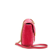 Gucci
Pink Quilted Embroidered Velvet Medium Blind for Love Flap Gold Hardware