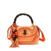 Gucci
Orange Crocodile Whipstitch Medium New Bamboo 1921 Top Handle Bag Gold Hardware, 2011
