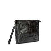 Gucci
Gunmetal Crocodile Pouch Silver Hardware