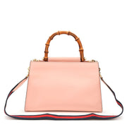 Gucci
Pink and White Calfskin Small Nymphaea Top Handle Bag Gold Hardware