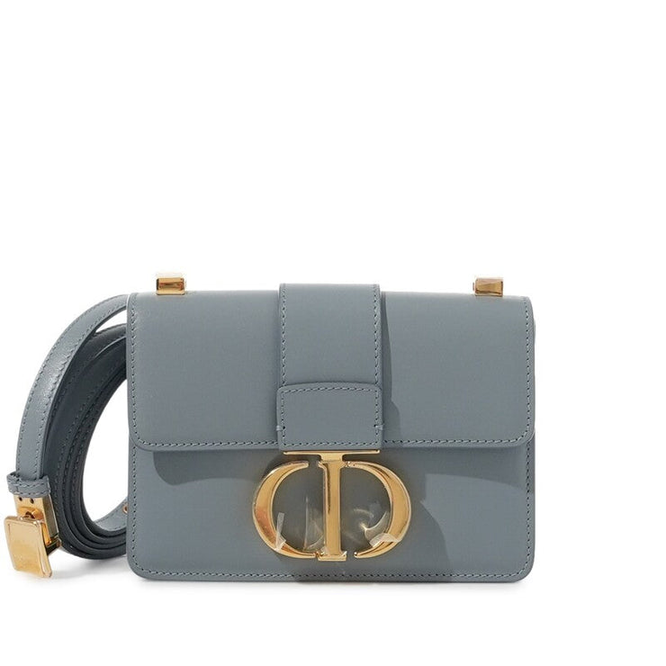 Christian Dior
Grey Blue Calfskin 30 Montaigne Bag Gold Hardware