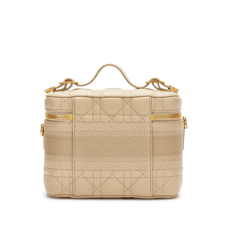 Christian Dior
Beige Cannage Lambskin Small Diortravel Vanity Case Gold Hardware, 2020