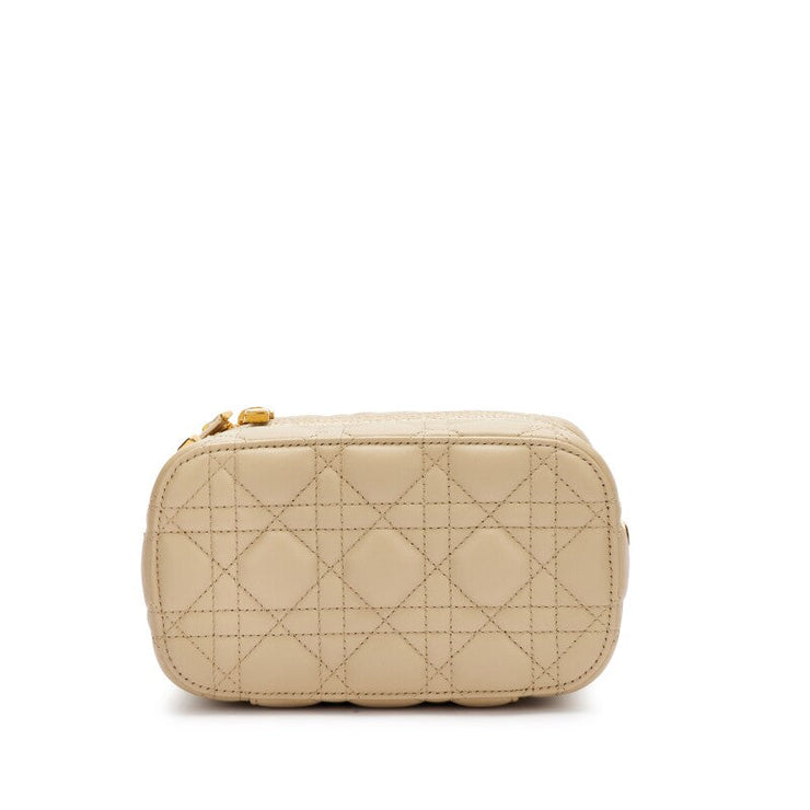Christian Dior
Beige Cannage Lambskin Small Diortravel Vanity Case Gold Hardware, 2020