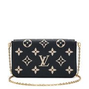 Louis Vuitton
Black and Beige Giant Monogram Empreinte Félicie Pochette Gold Hardware, 2021
