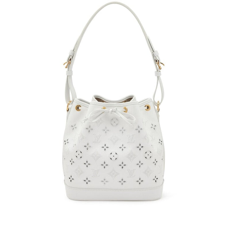 Louis Vuitton
White Cut-Out Monogram Calfskin Petit Noé Gold Hardware, 2022