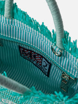 Borsa Mini Vanity Straw verde acqua