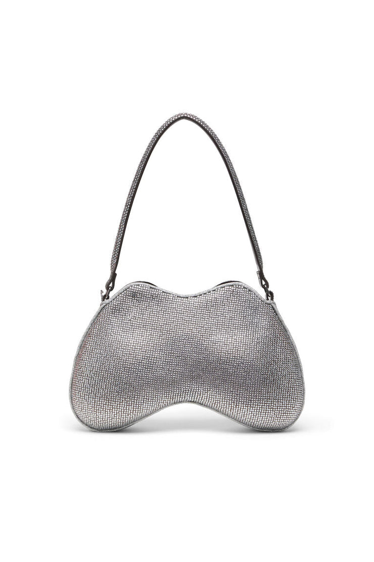 Shoulder bag with all-over crystals