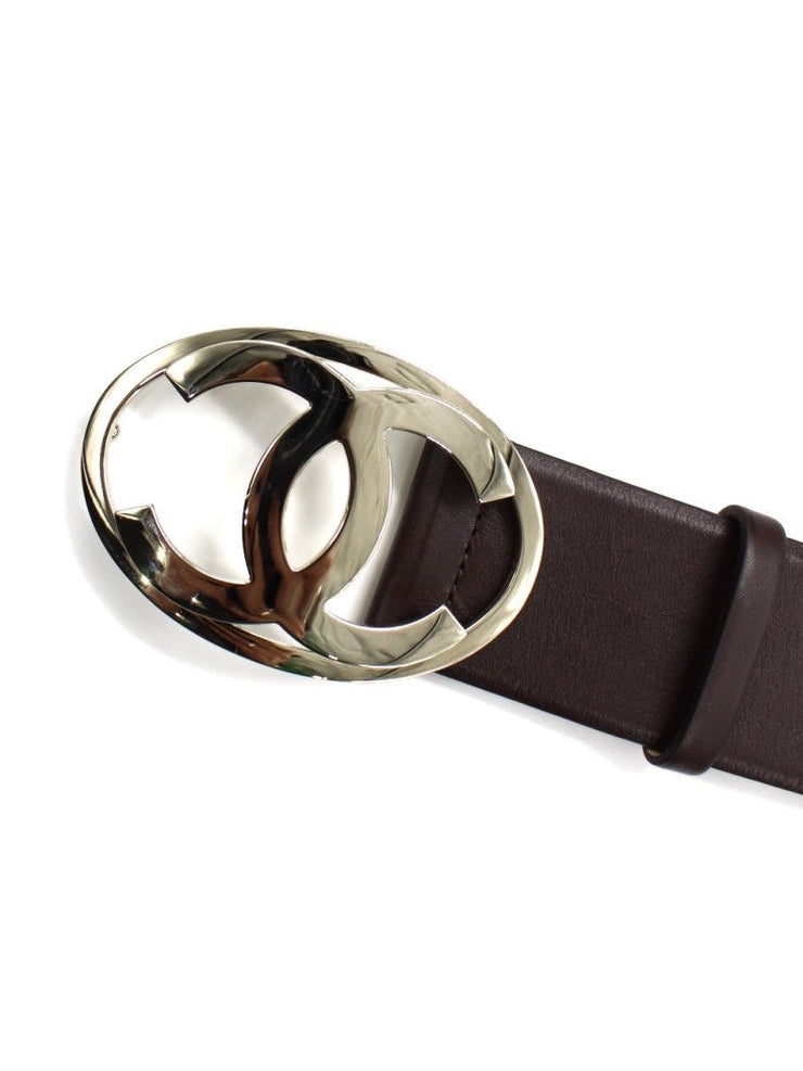 Cintura Chanel In Pelle Marrone