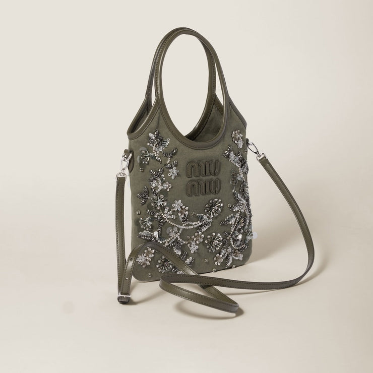Borsa IVY in gabardine con ricami