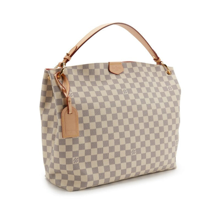 Louis Vuitton White and Blue Damier Azur Coated Canvas Gracefull MM Gold Hardware, 2021