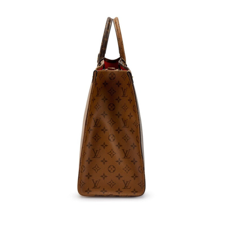 Louis Vuitton Brown Giant Reverse Monogram Coated Canvas OnTheGo GM Gold Hardware, 2020