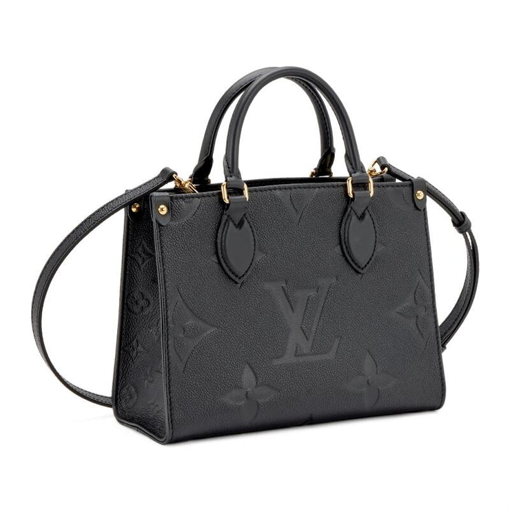 Louis Vuitton Black Giant Monogram Empreinte OnTheGo PM Gold Hardware, 2022