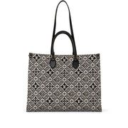 Louis Vuitton Black and White Jacquard and Calfskin Since 1854 On The Go GM Tote Gold Hardware, 2020
