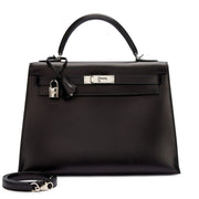 Hermès Black Box Kelly 32 Sellier Palladium Hardware, 2004