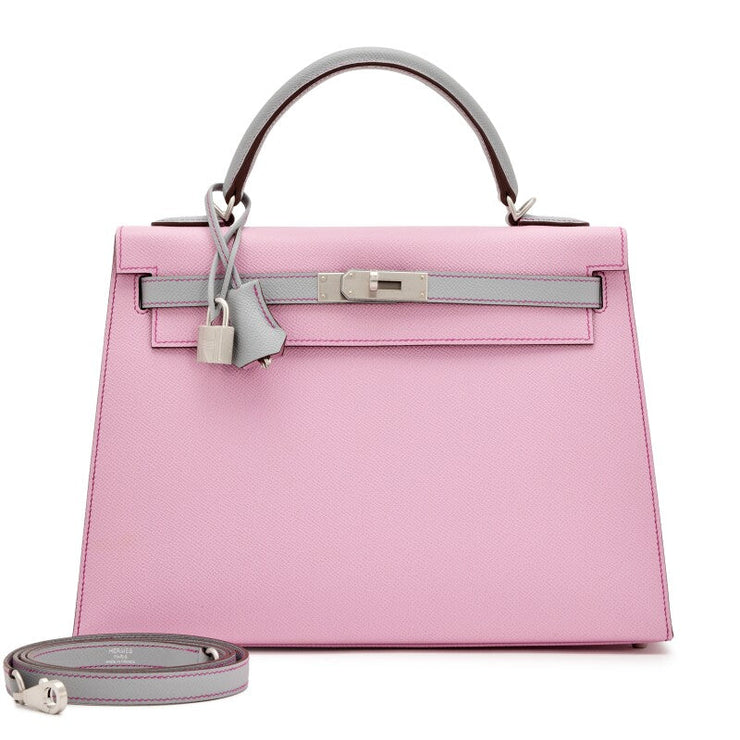 Hermès Mauve Sylvester and Blue Glacier Epsom HSS Kelly 32 Palladium Hardware, 2023
