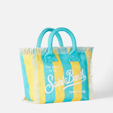 Borsa a mano Colette in tela con stampa a righe